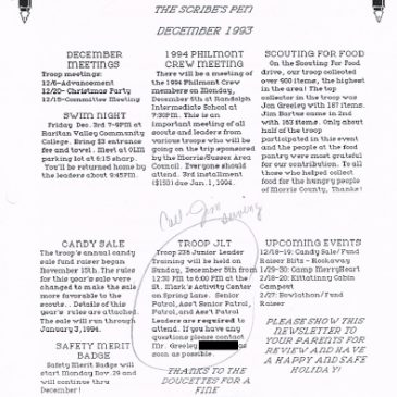 The Scribe’s Pen Dec 1993